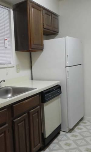 Electric appliances in an apartment at Bent Creek Apartments in Lewisville, Texas