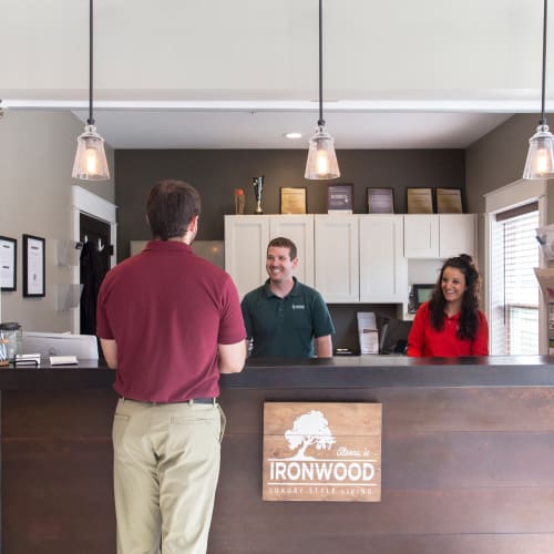 Inside the leasing office at Ironwood in Altoona, Iowa