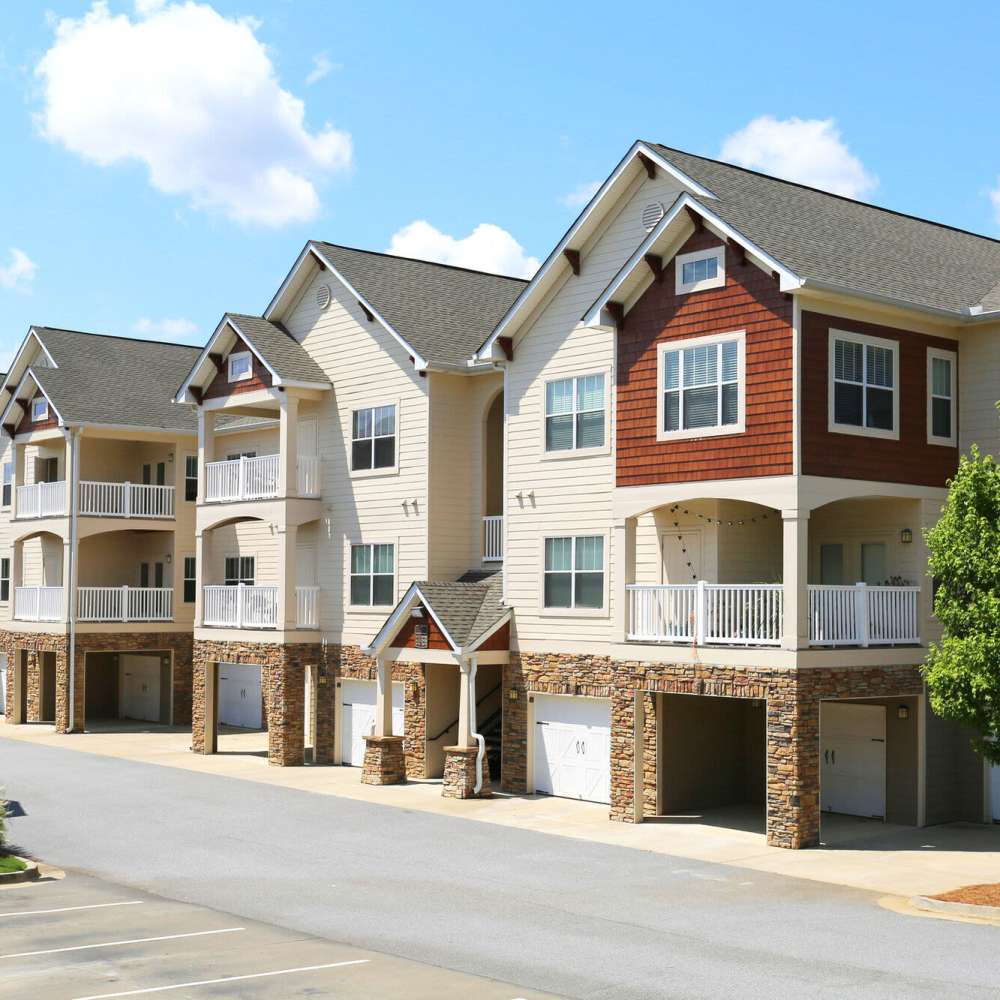 Exterior view of apartments with private balcony at Preserve At Columbus Park in Columbus, Georgia