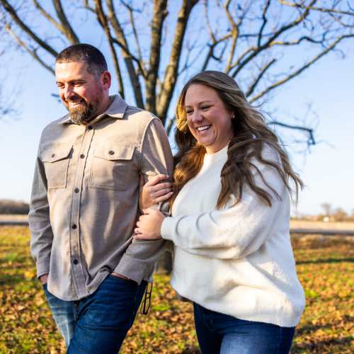 Resident couple walking in the park near Echo Trail in Bowling Green, Kentucky