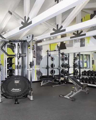 Fitness center at Breve Park Apartment Homes, Anaheim, California