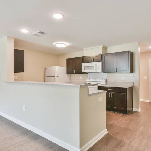 Open kitchen at Canaan Crossing in Madison, Georgia