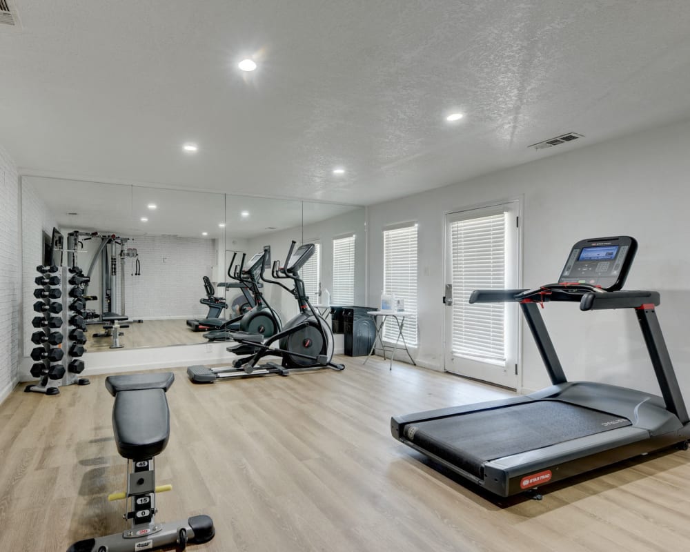 Fitness center at The Fredd Townhomes in San Antonio, Texas