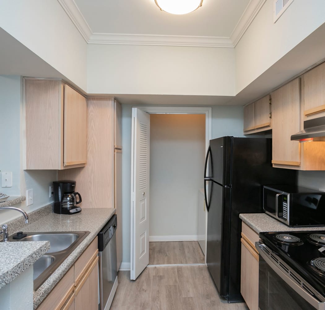 Modern kitchen with great lighting at Pinnacle Heights