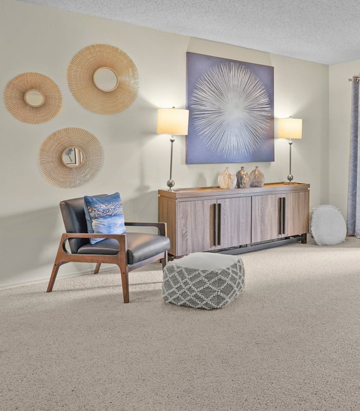 Spacious living room at Newport Apartments in Amarillo, Texas