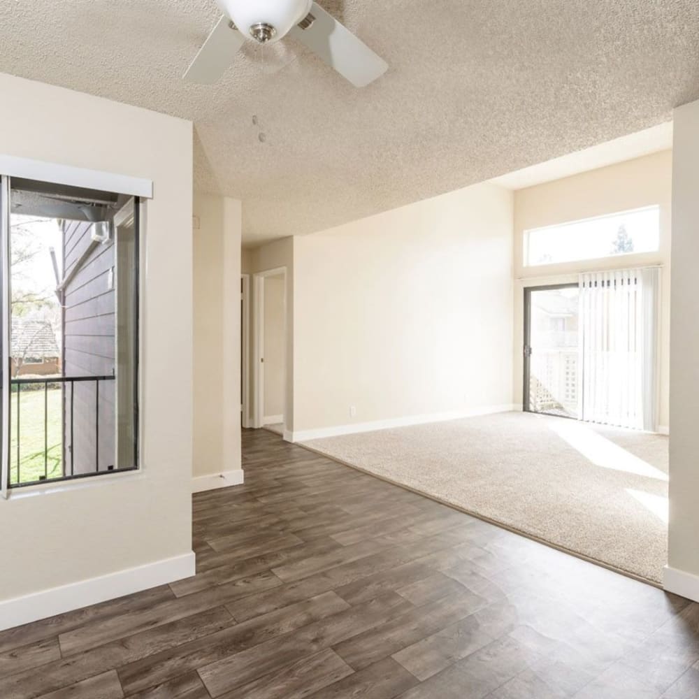 Open floor plan at Crossbrook Apartments in Rohnert Park, California