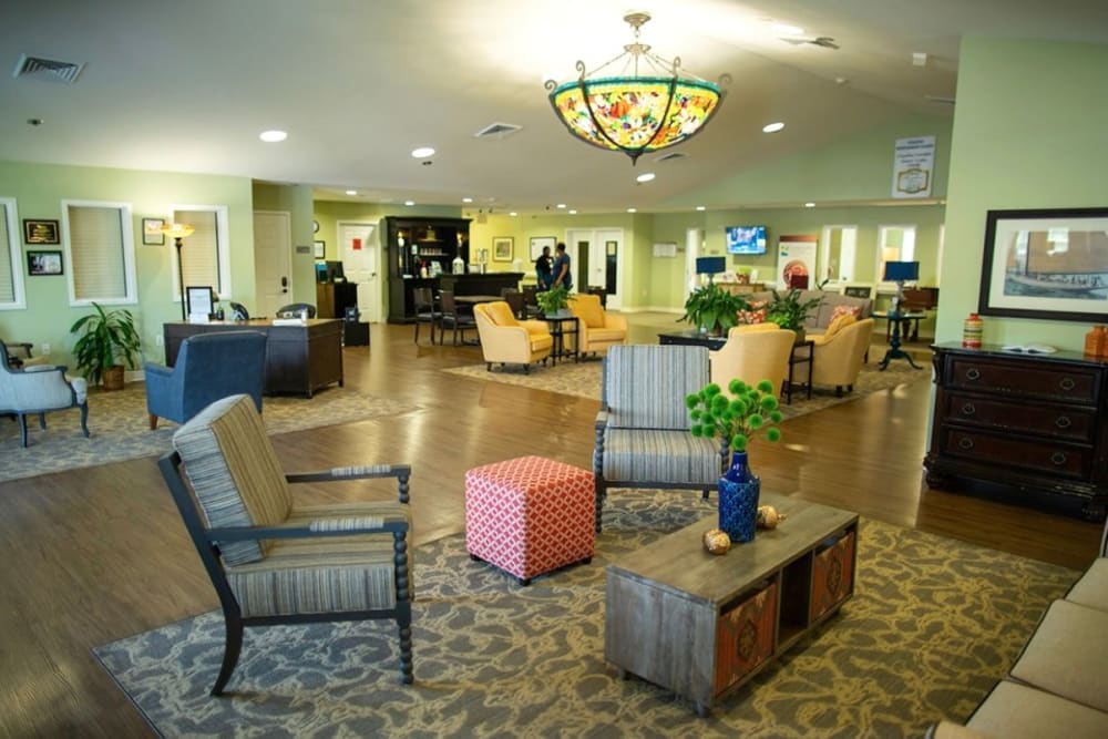 Interior lounge areas at Carolina Gardens at Conway in Conway, South Carolina