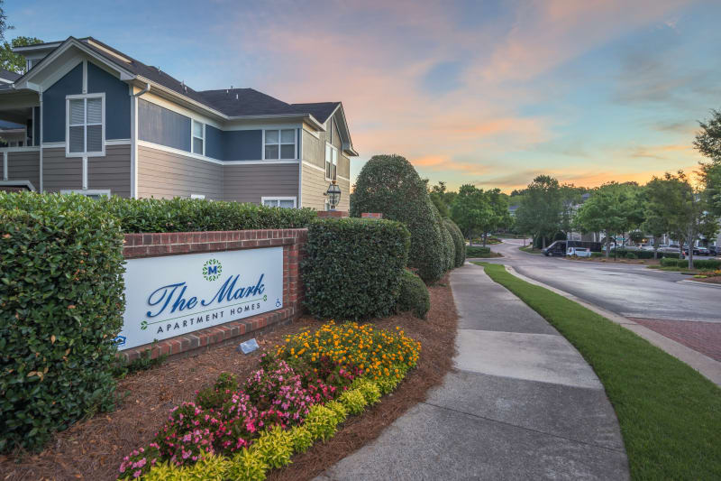 Front entrance sign at The Mark in Raleigh, North Carolina