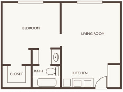 Assisted Living Deluxe One Bedroom at Huntington Terrace in Huntington Beach, California