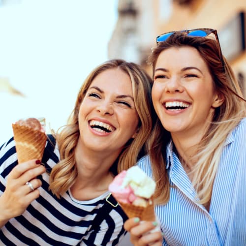 Residents having some icecream near Melrose in Houston, Texas