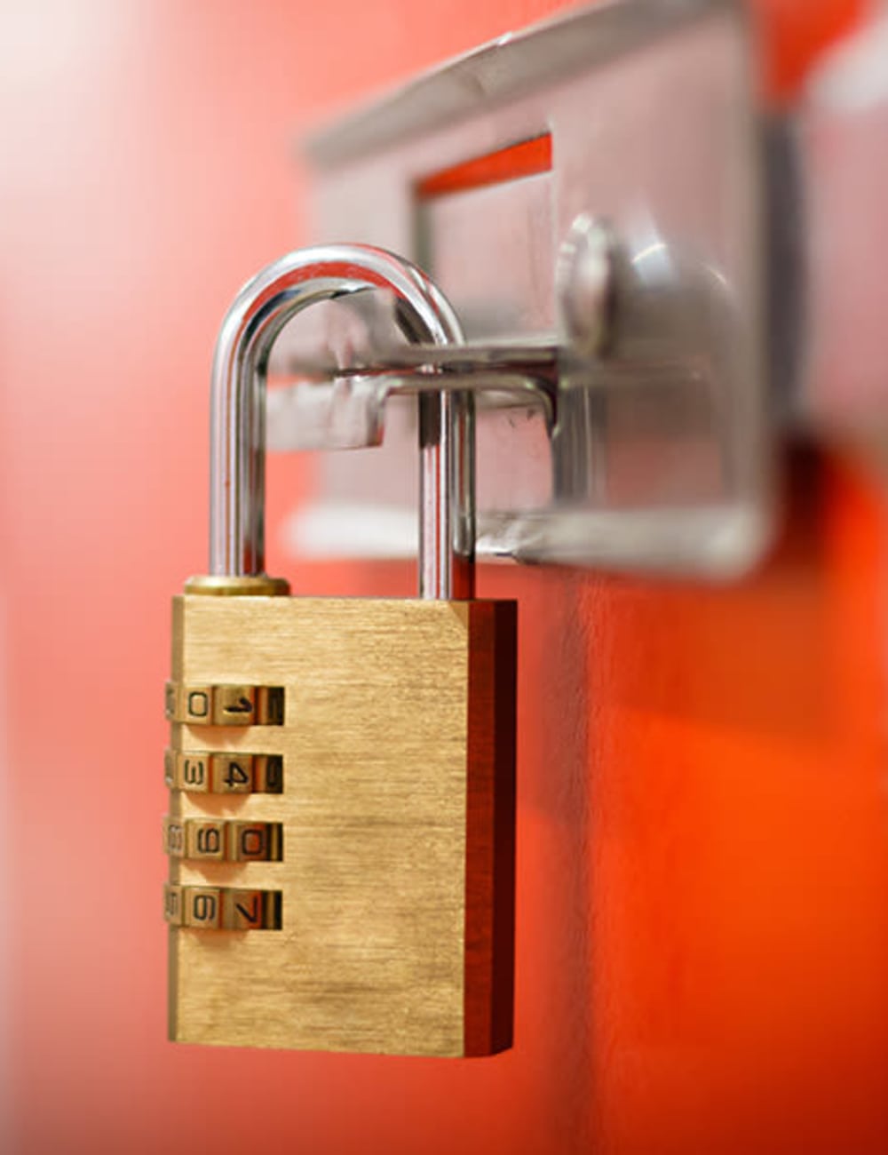 Locked storage unit at Prime Storage in Clinton, New Jersey