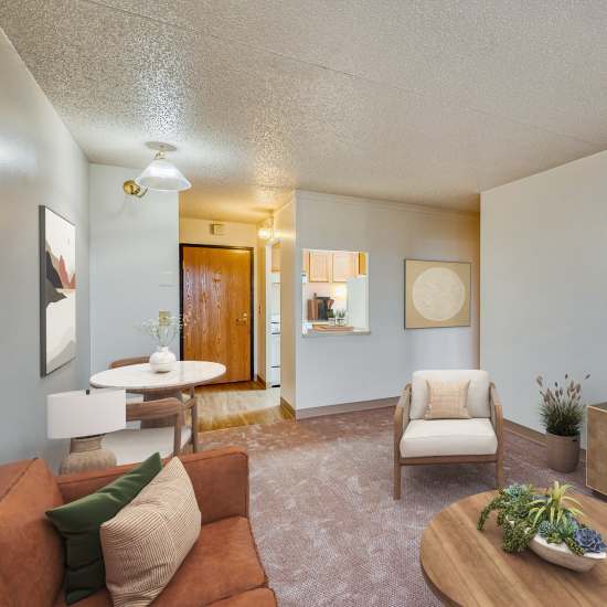 living and dining room at Towne Centre Place in Ypsilanti, Michigan