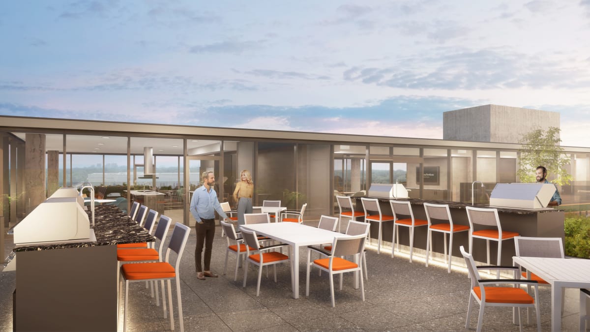 Deck top seating at Optima Verdana™ in Wilmette, Illinois