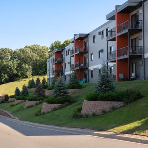 Apartments with private balconies at The Pointe at Cedar Grove in Eagan, Minnesota