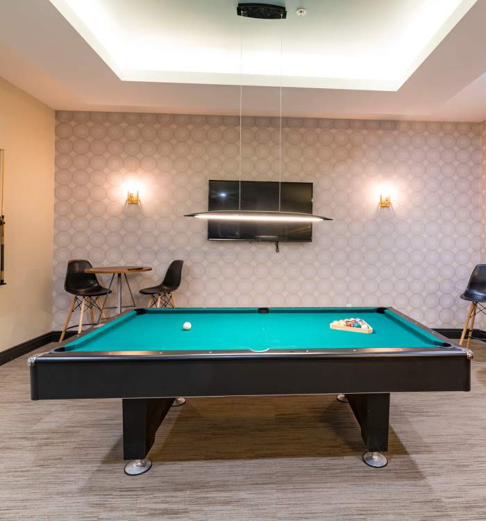 Pool table at Reside MKT in Wilmington, Delaware