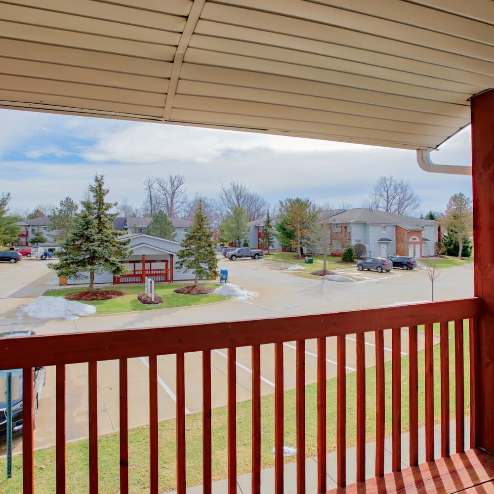 Private balcony at Pebble Creek, Twinsburg, Ohio