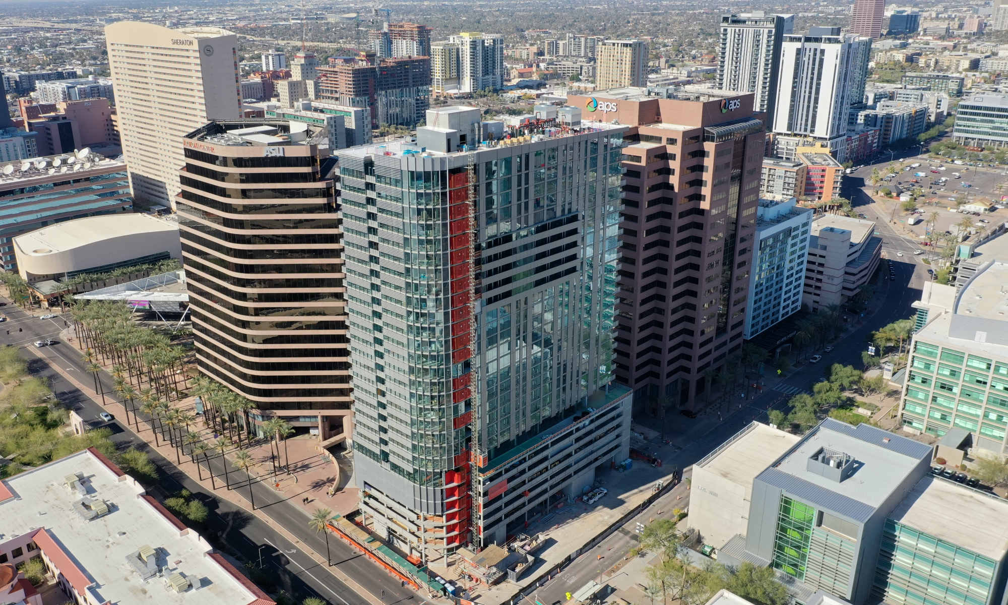 Exterior of the outside of PALMtower in Phoenix, Arizona