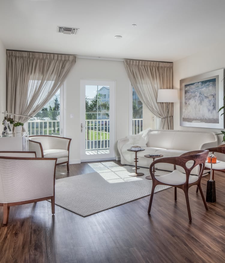 Beautifully decorated assisted living floor plan in a model resident home at All Seasons Oro Valley in Oro Valley, Arizona