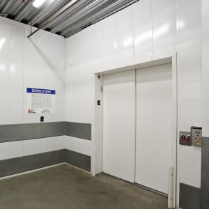 Elevator with wide doors for ease of access at A-1 Self Storage in San Diego, California