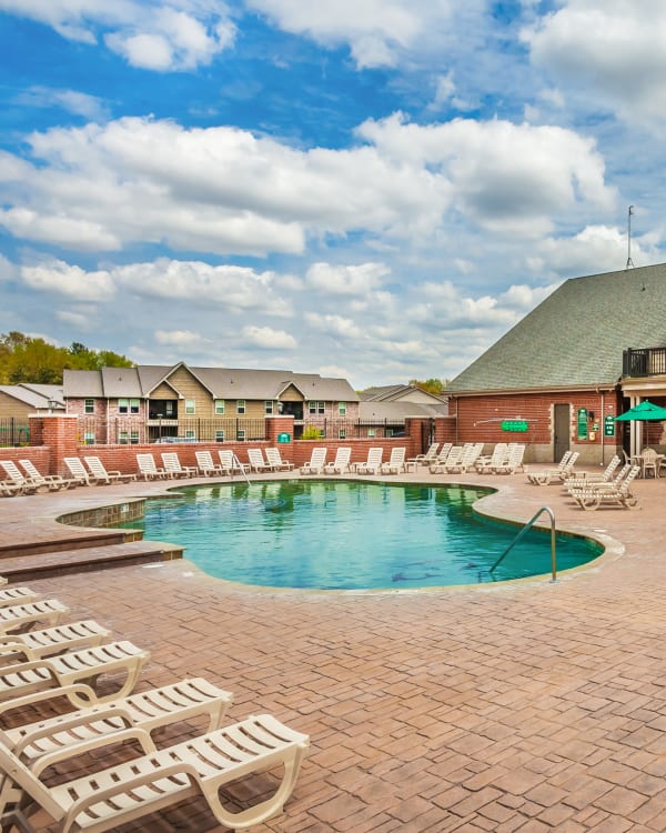 Sparkling pool at Cobblestone Crossings in Terre Haute, Indiana