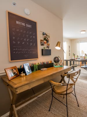Desk setup at Colonies at Hillside in Amarillo, Texas
