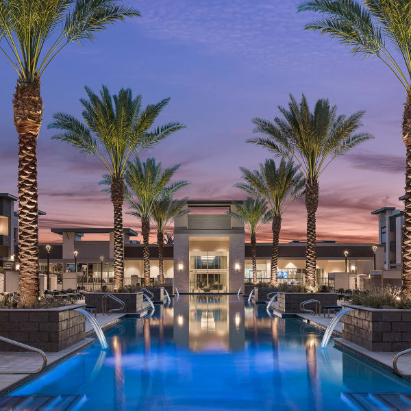 Resort-inspired swimming pool at Aviva Goodyear in Goodyear, Arizona