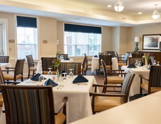 Dining room at Harmony at Brookberry Farm in Winston-Salem, North Carolina