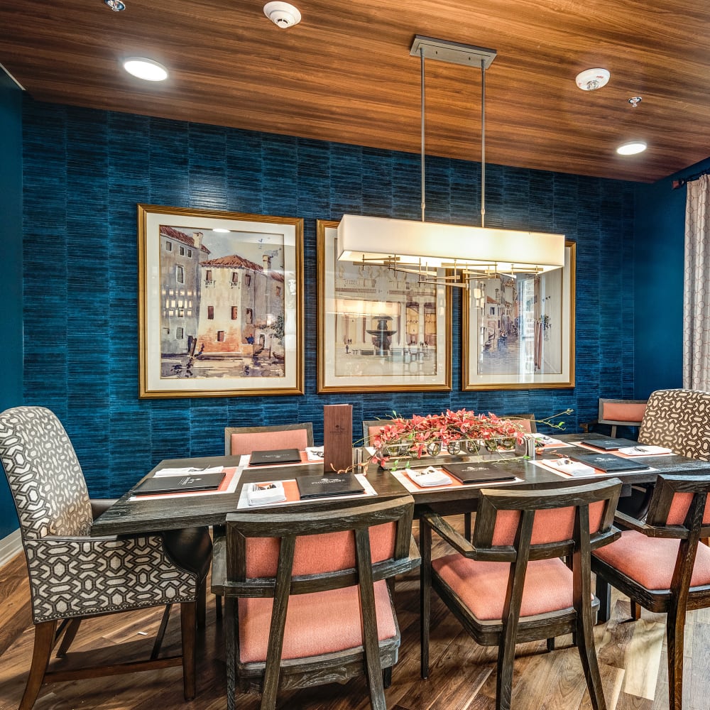 Private dining room at Anthology of Clayton View in Saint Louis, Missouri