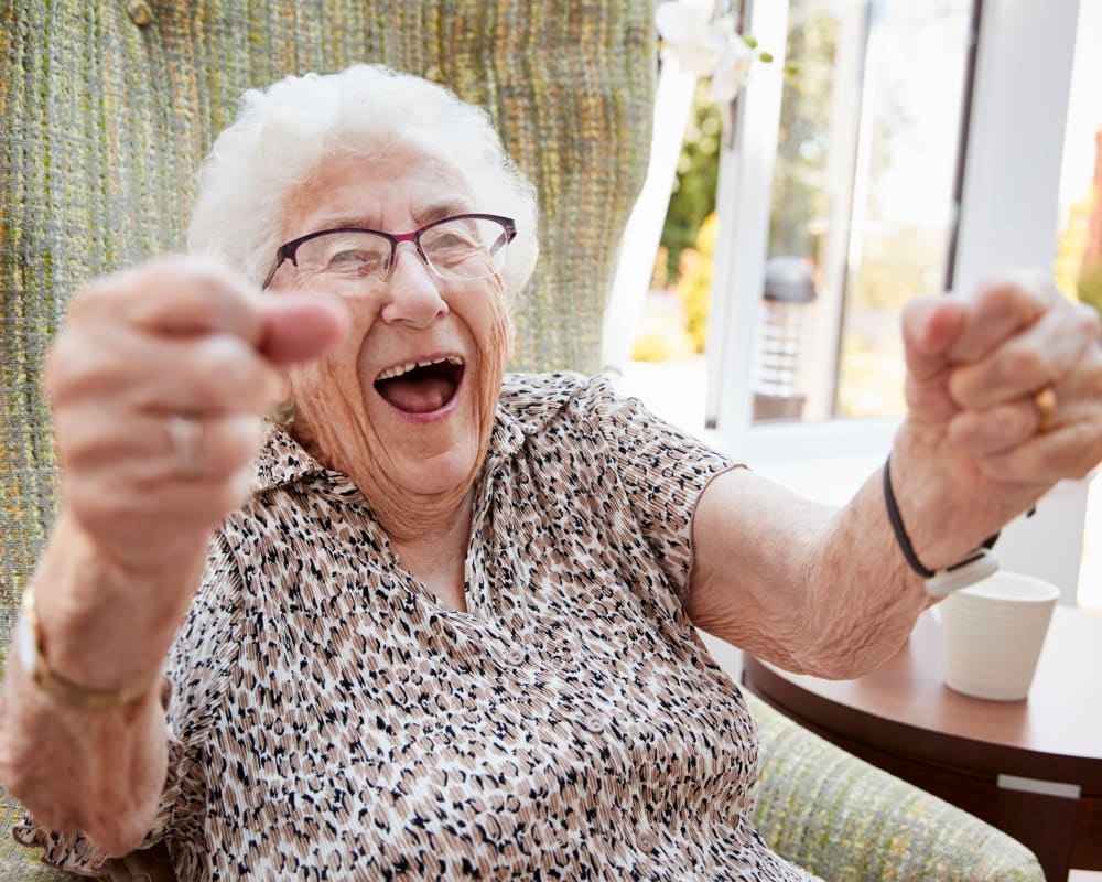 Resident enjoying life at The Atrium in Rockford, Illinois.