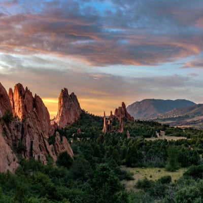 Scenic red rock formations near The Towne at Northgate Apartments in Colorado Springs, Colorado