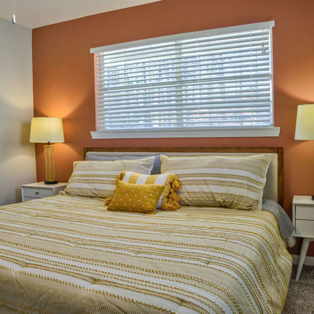 Bedroom with large window at Avonlea Westside in Atlanta, Georgia