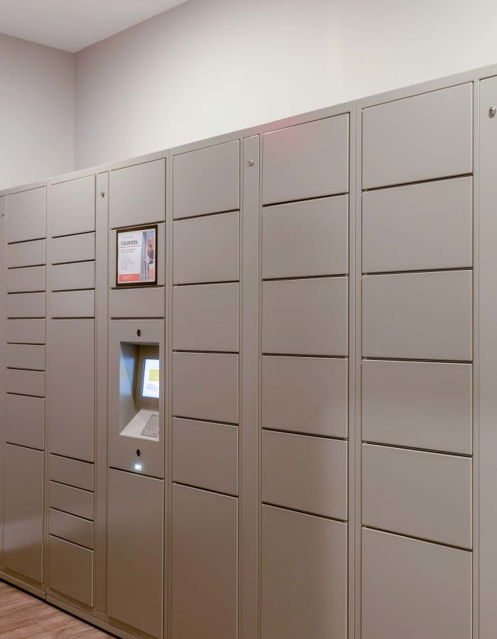 Locker room at Gateway Lofts in Lansing, Michigan
