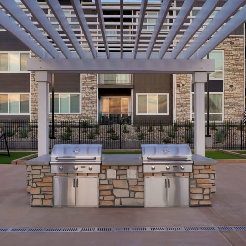 Outdoor grills at Enova in Commerce City, Colorado