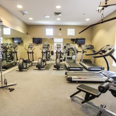 Exercise equipment at Aero Ridge in San Diego, California