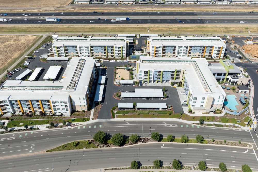 Aerial view of Zeta Luxury Apartments in Sacramento, California