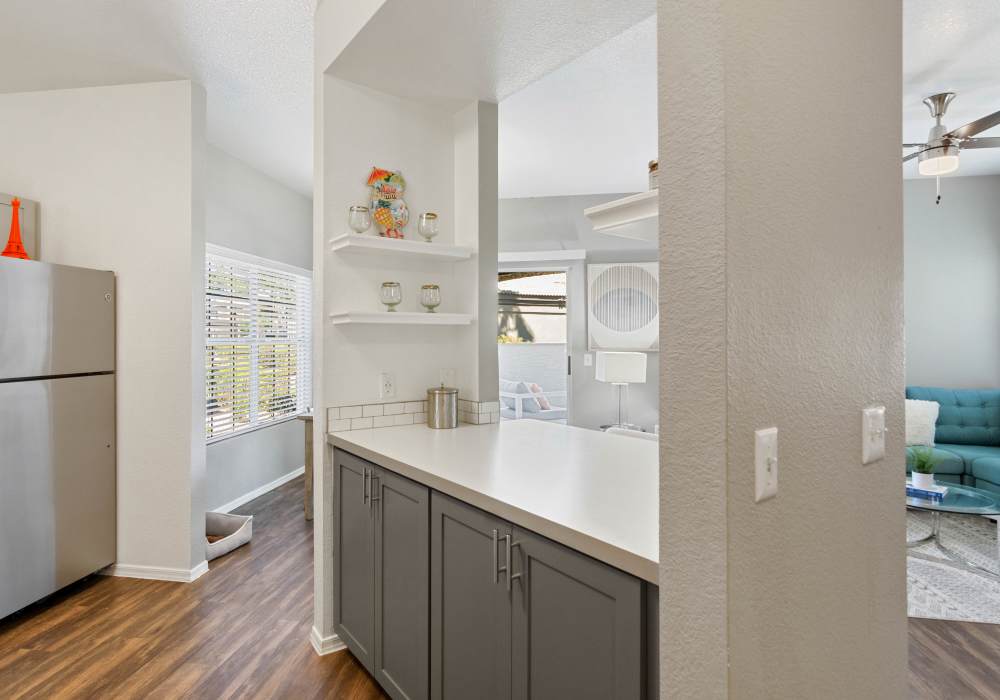 Open concept living spaces at Luxe @ Ocotillo in Chandler, Arizona, 