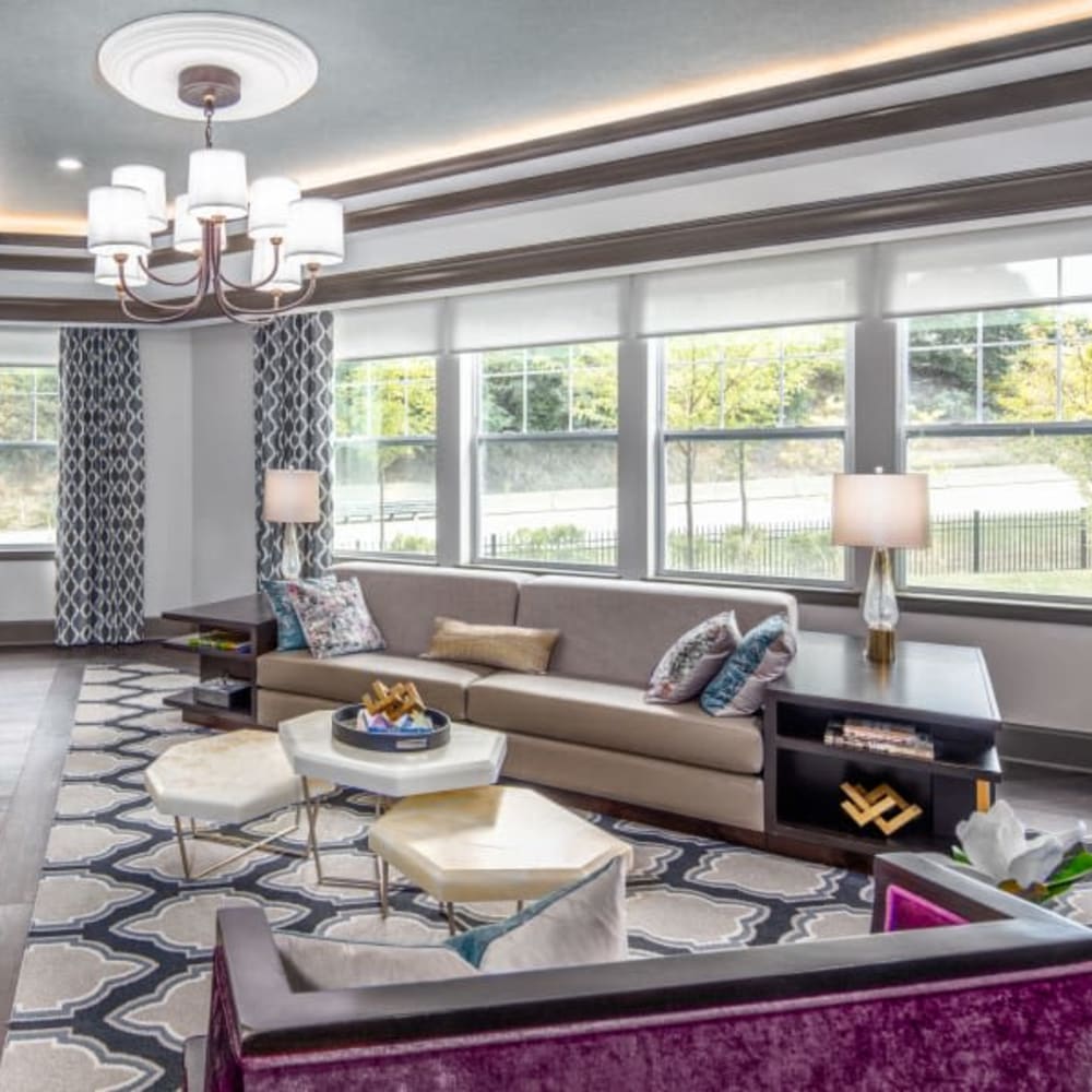 Lounge seating area at Anthology of McCandless in Pittsburgh, Pennsylvania