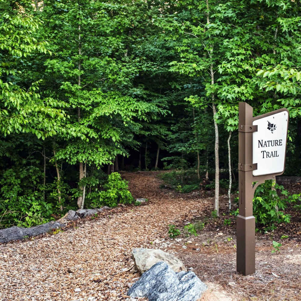 Private natural trail at Avonlea Tributary in Lithia Springs, Georgia