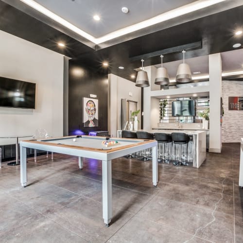 Pool table in the clubhouse at Capitol at Stonebriar in Frisco, Texas
