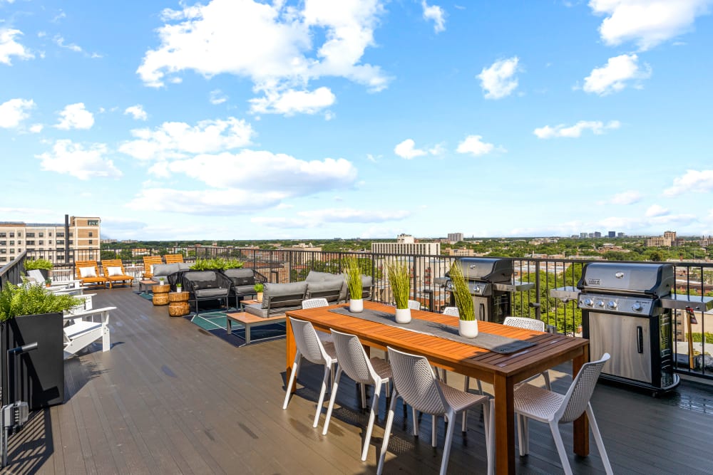 Rooftop seating at The Vivian in Chicago, Illinois