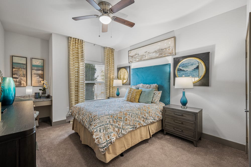 Master bedroom at The Residences at Panther Hollow in Marble Falls, Texas