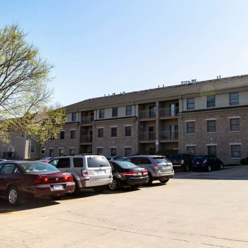 Community parking lot at Campus Properties in Ames, Iowa