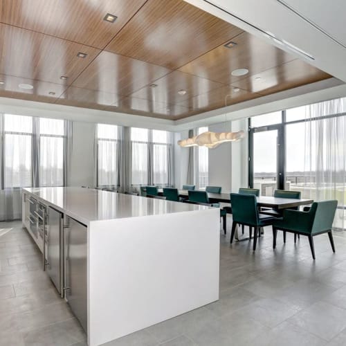 Communal dining area at Solaire 7077 Woodmont in Bethesda, Maryland