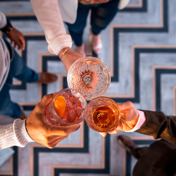 Residents enjoy a cocktail near The Collection at American Tobacco Center, Richmond, Virginia