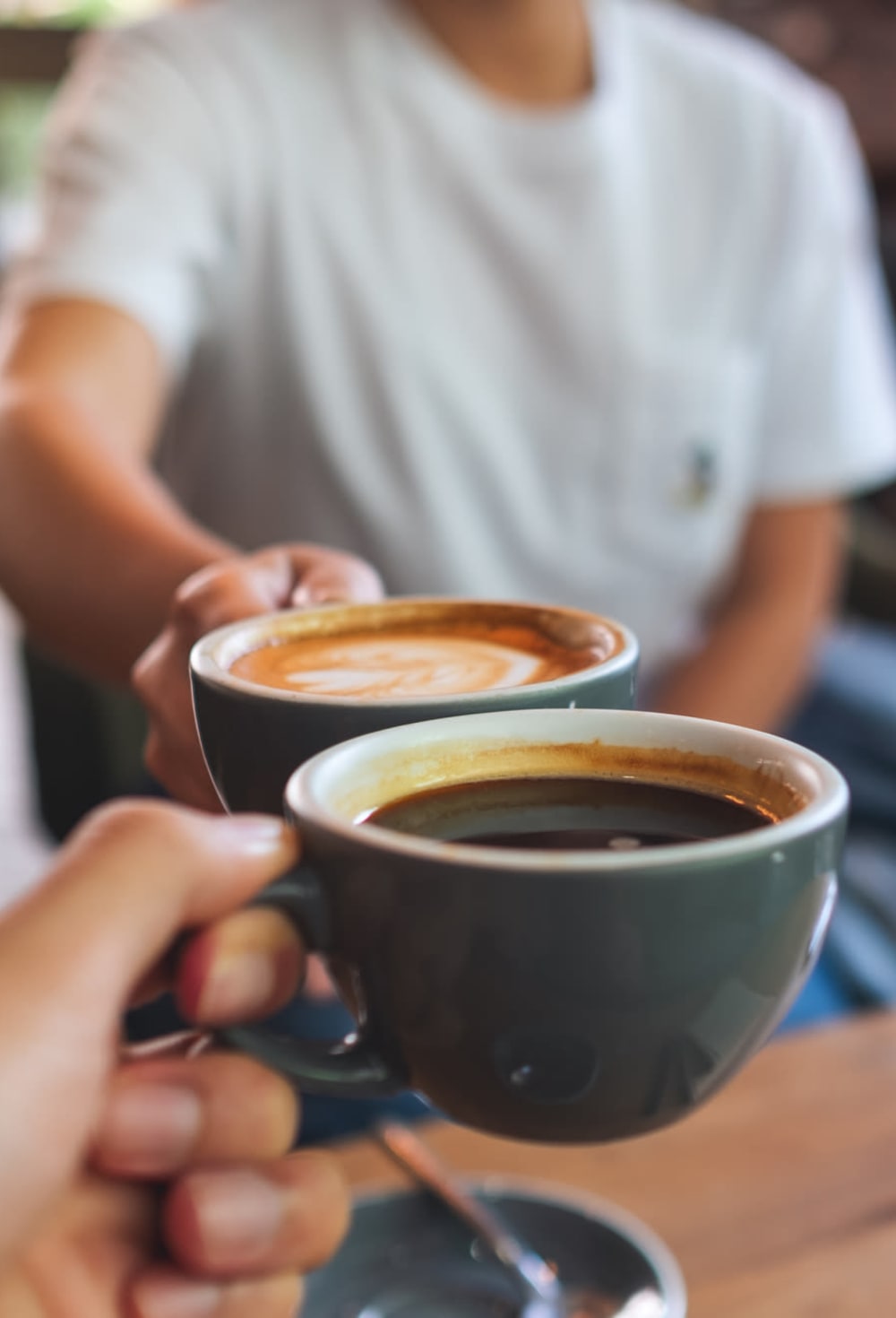 Residents grabbing coffee near Crescent at Shadeland in Lexington, Kentucky