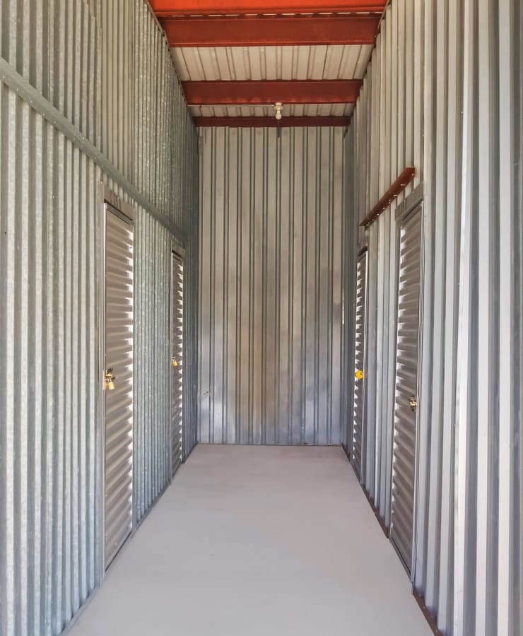 Indoor self storage units at StorQuest Economy Self Storage in Houston, Texas
