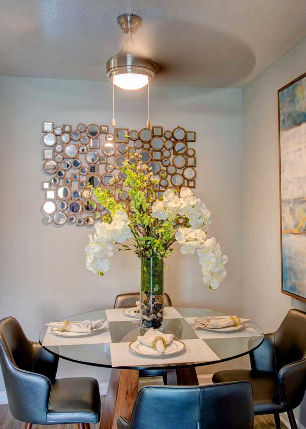 Cozy dining area at University Green Apartments in Houston, Texas