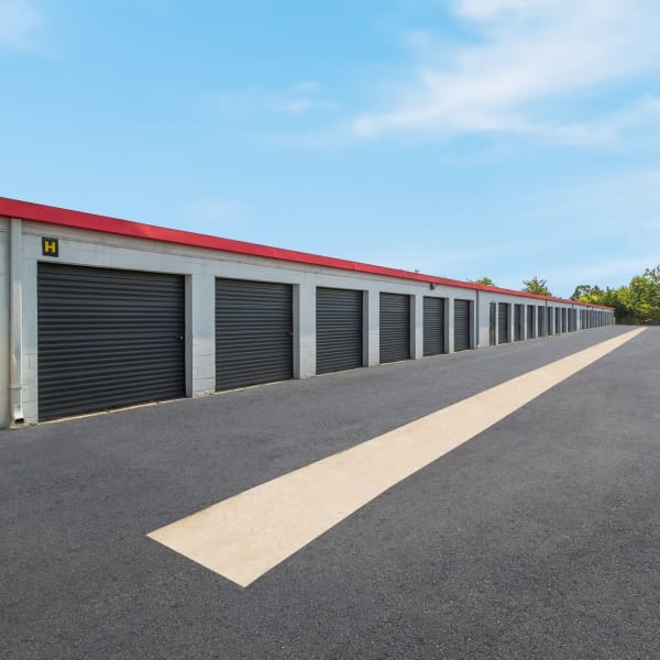 Large drive-up storage units at StorQuest Economy Self Storage in Houston, Texas