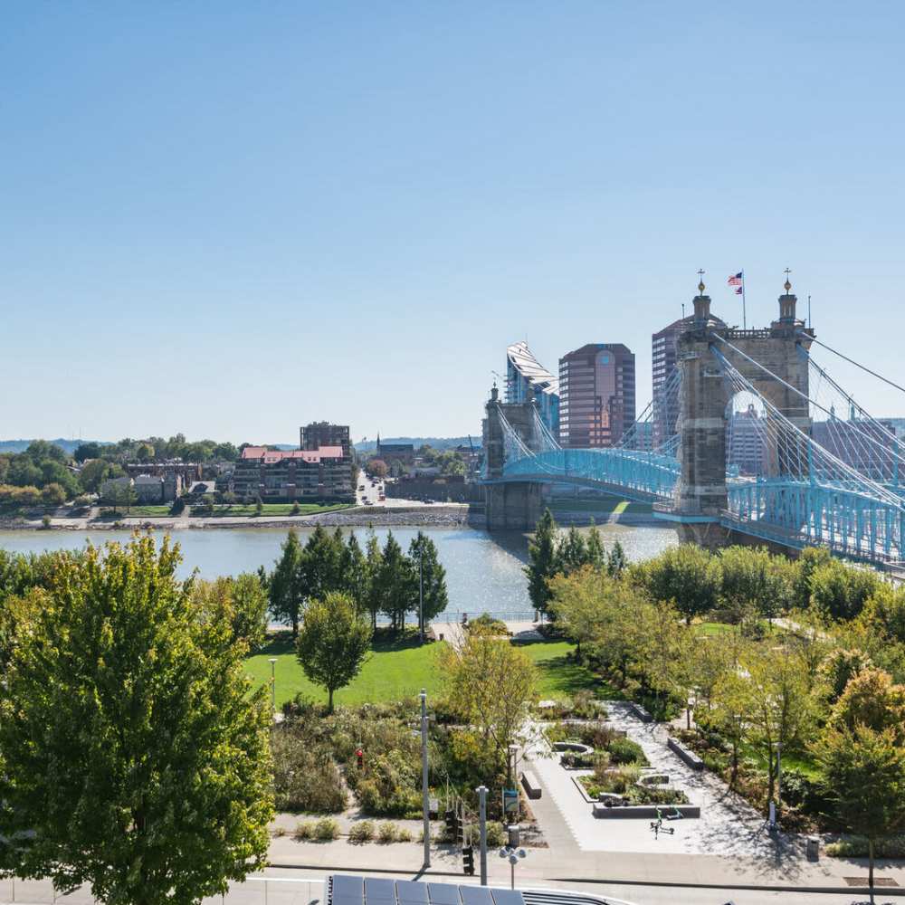 Aerial view of a neighborhood at Current at The Banks in Cincinnati,Ohio