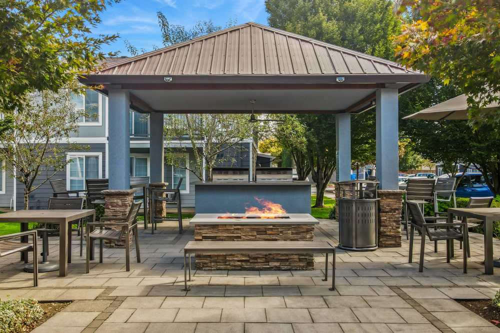 Fire Pit BBQ Area at The Addison Apartments in Vancouver, Washington